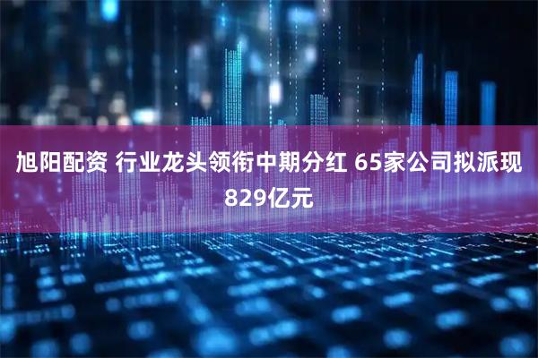 旭阳配资 行业龙头领衔中期分红 65家公司拟派现829亿元